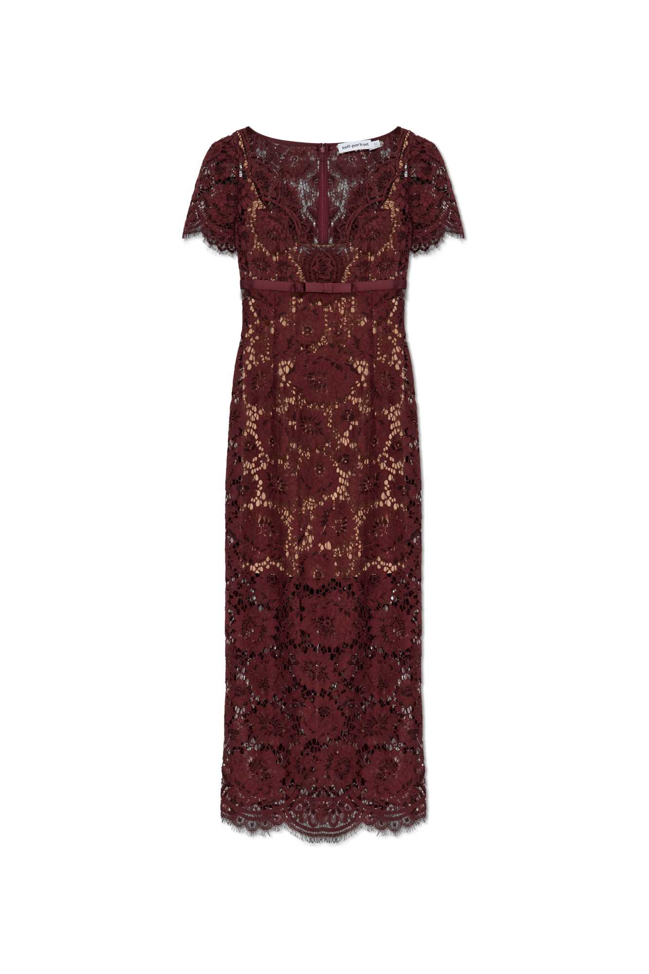オールインワン・サロペット Self-Portrait Bordeaux Lace Dress Bordeaux Lace Satin Maxi Dress – self-portrait-EU